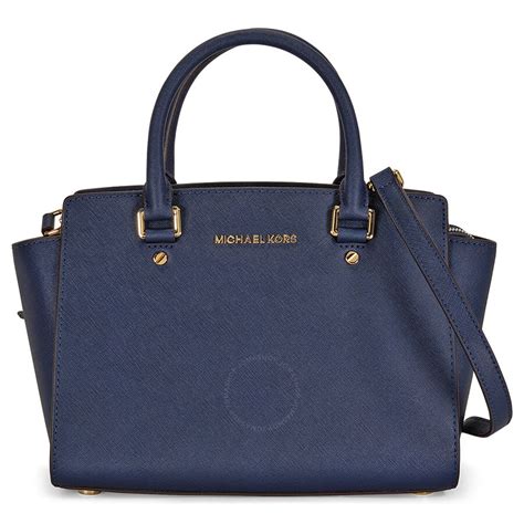 navy michael kors selma satchel|selma leather satchel.